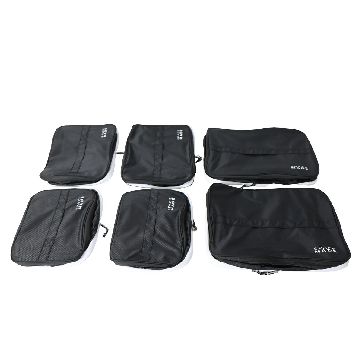 SpaceMade Compression Travel Cube Set 6pc Black Nylon Mesh Durable 81201