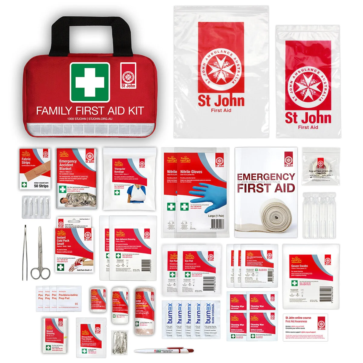 St John Family First Aid Kit Compact Water Resistant Mesh 648001 - Image 4