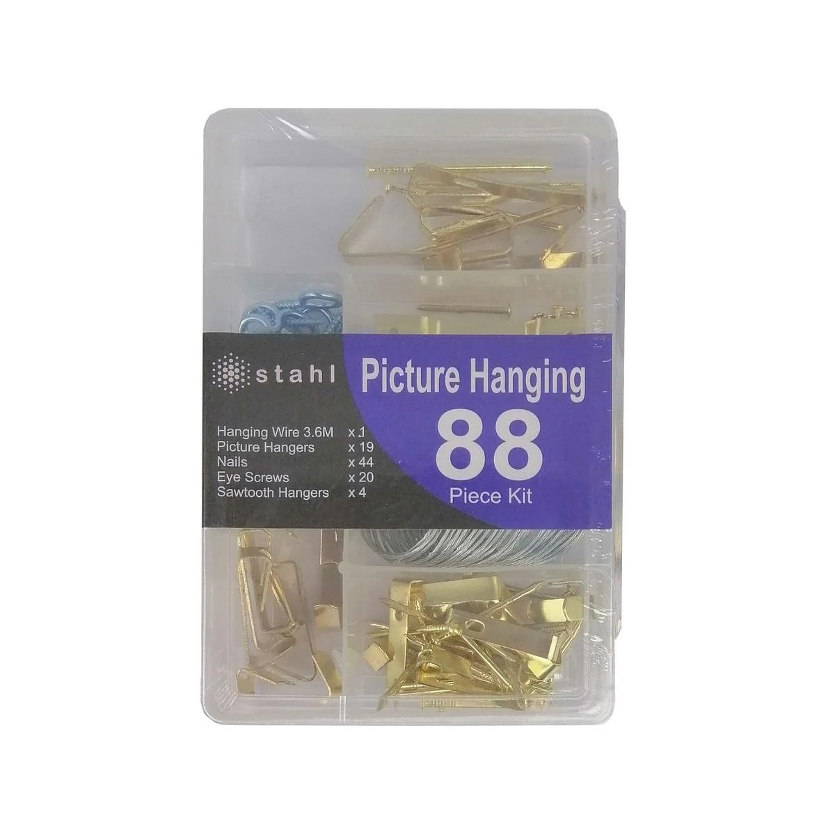 Stahl Picture Hanging Kit - Assorted Sizes - Metal - 88 Pack