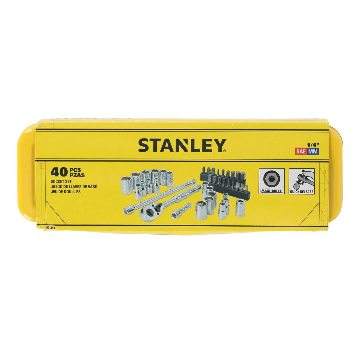 Stanley 1/4 Drive Socket Set - 40 Piece - Steel - Ergonomic Design - Image 2