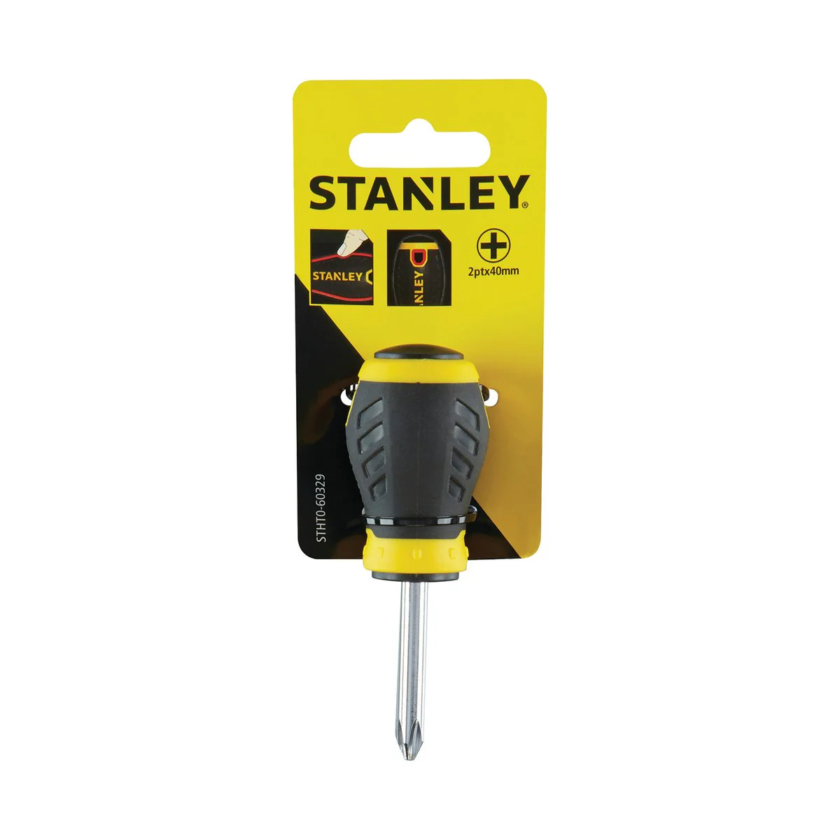 Stanley 2 x 40mm Phillips Head Screwdriver - Yellow - 2 Pack - Image 2