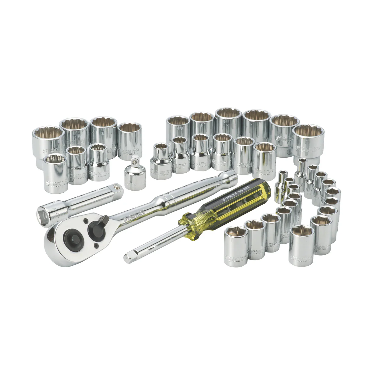 Stanley 41 Piece Socket Set - 1/4" & 3/8" Drive - Chrome Vanadium Steel - Durable - Image 2