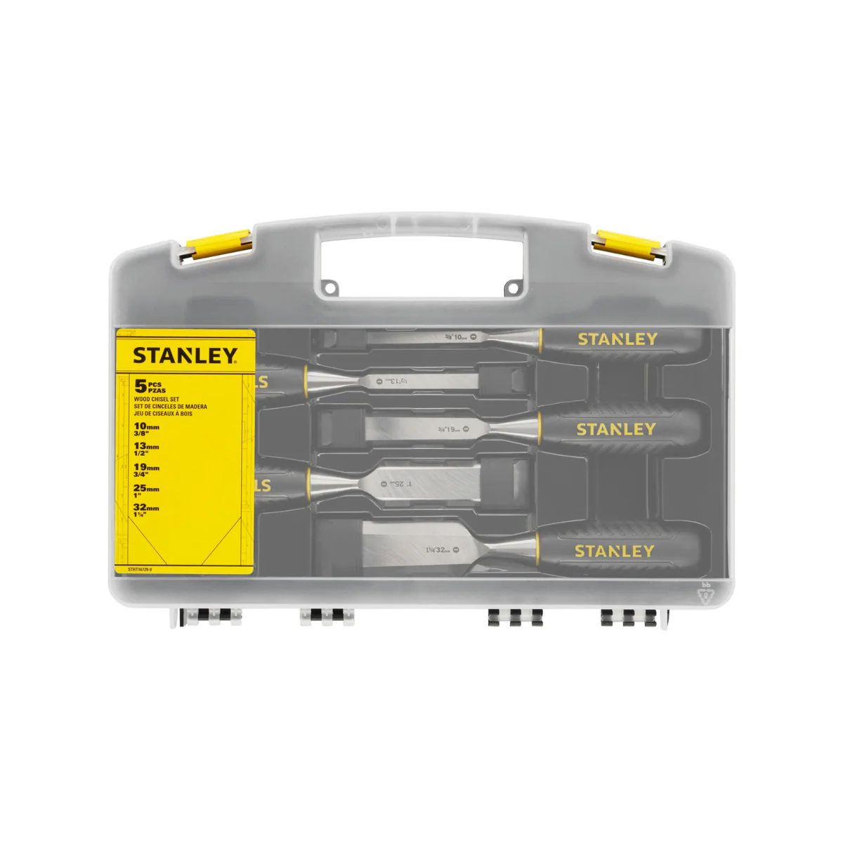 Stanley 5 Piece Essentials Chisel Set - 10mm to 32mm - Carbon Steel Blades