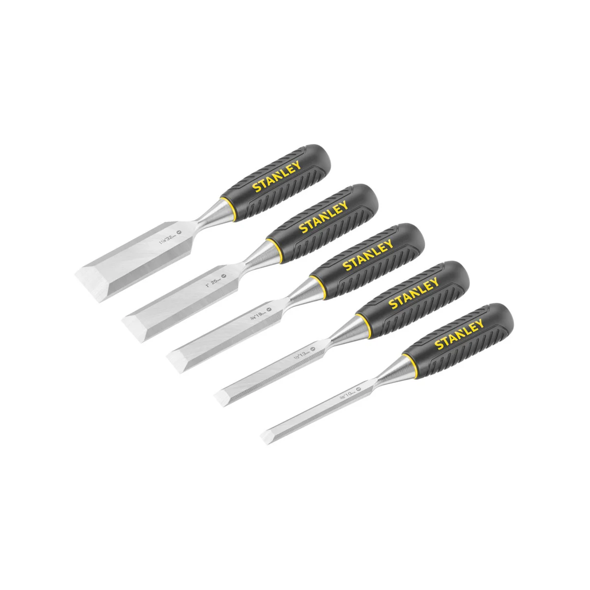 Stanley 5 Piece Essentials Chisel Set - 10mm to 32mm - Carbon Steel Blades - Image 3
