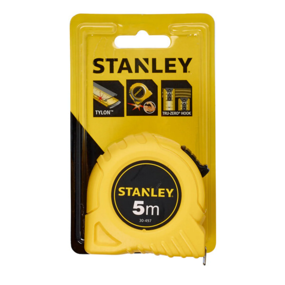 Stanley 5m Tape Measure - 19mm - Yellow - Durable Polymer Blade - Accurate Measurements - Image 4