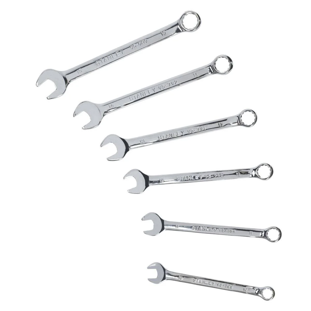 Stanley 6 Piece Roe Metric Spanner Set - Chrome Vanadium Steel - 15° Offset