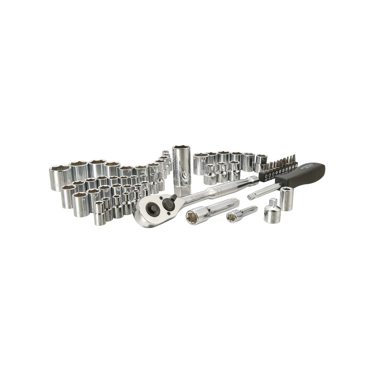 Stanley 60 Piece Socket Set - 1/4" & 3/8" Drive - High-Alloy Steel - Durable Case - Image 2