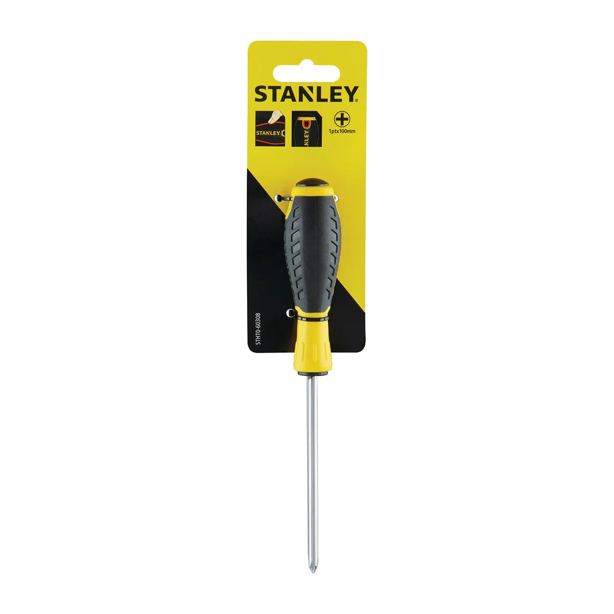 Stanley Phillips Head Screwdriver - 1 x 100mm - Yellow - Ergonomic Design - Image 2