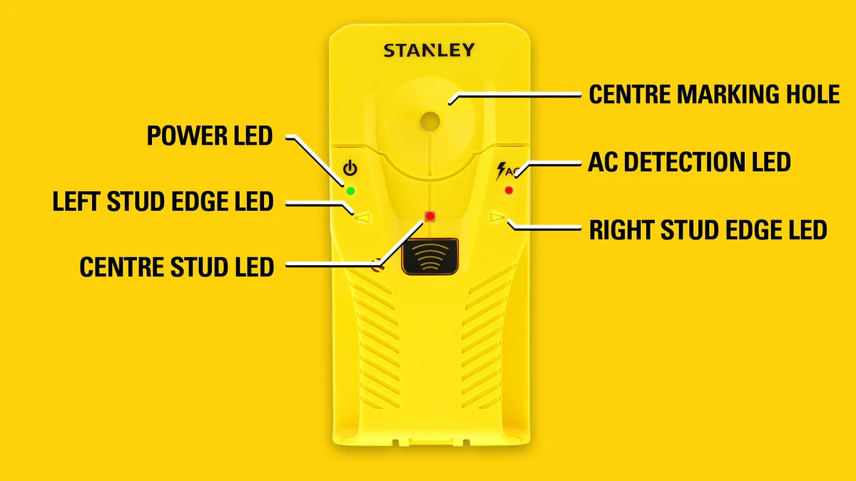 Stanley Stud Sensor - 19mm - ABS Plastic - Audio/Visual Detection - Image 3