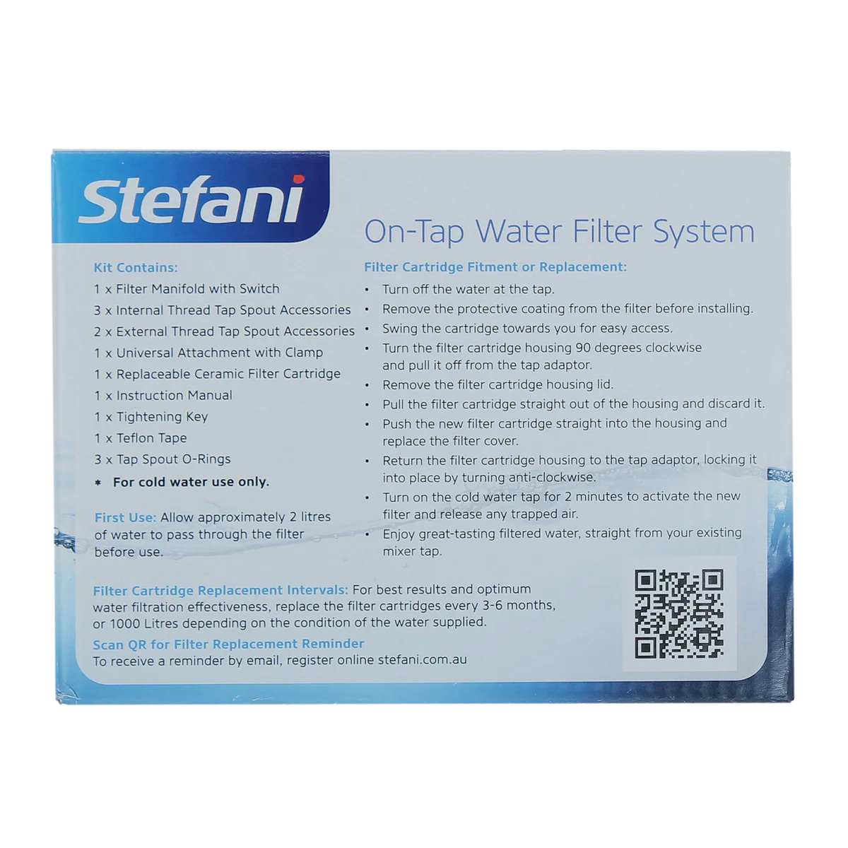 Stefani On Tap Ceramic Water Filter System - Lead Free - 160mm x 120mm x 85mm - White - Easy DIY Installation - Reduces Contaminants - Image 4