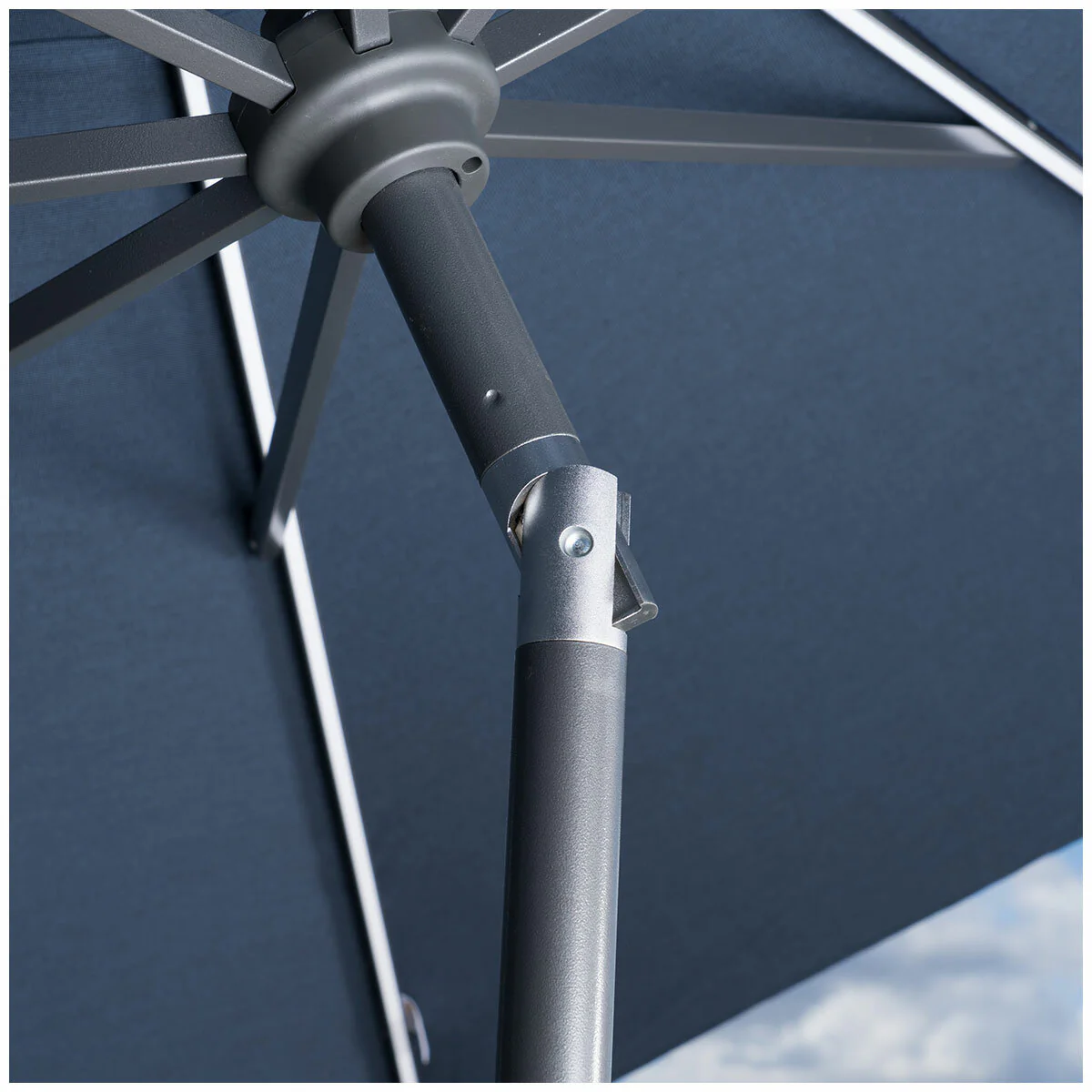 SunVilla Blue 3m LED Market Umbrella Aluminium Rechargeable - Image 10