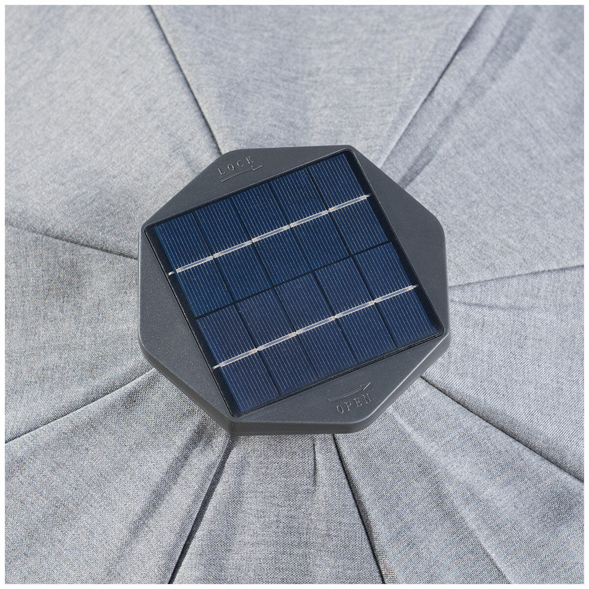 SunVilla 3m LED Market Umbrella Graphite Aluminium Rechargeable - Image 7