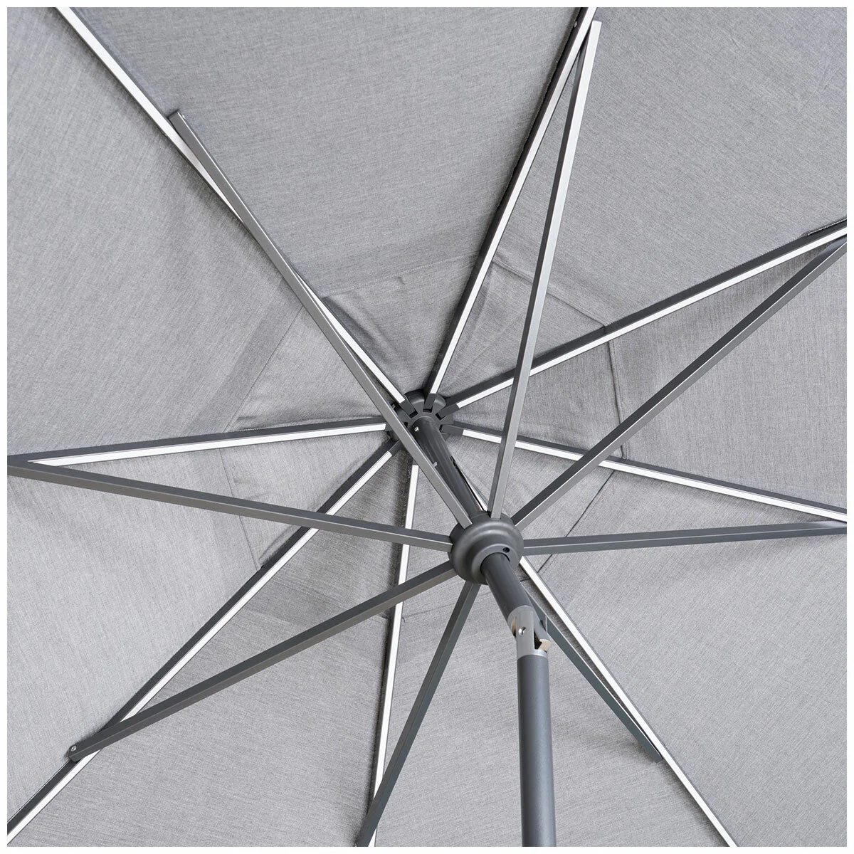 SunVilla 3m LED Market Umbrella Graphite Aluminium Rechargeable - Image 8