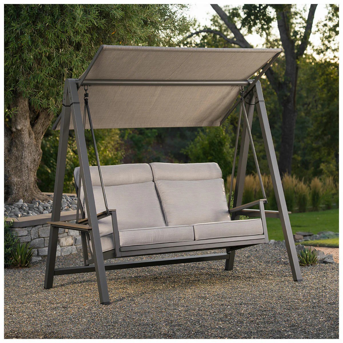 SunVilla Pine Knoll Cushion Swing Graphite Outdura Weather Resistant - Image 13