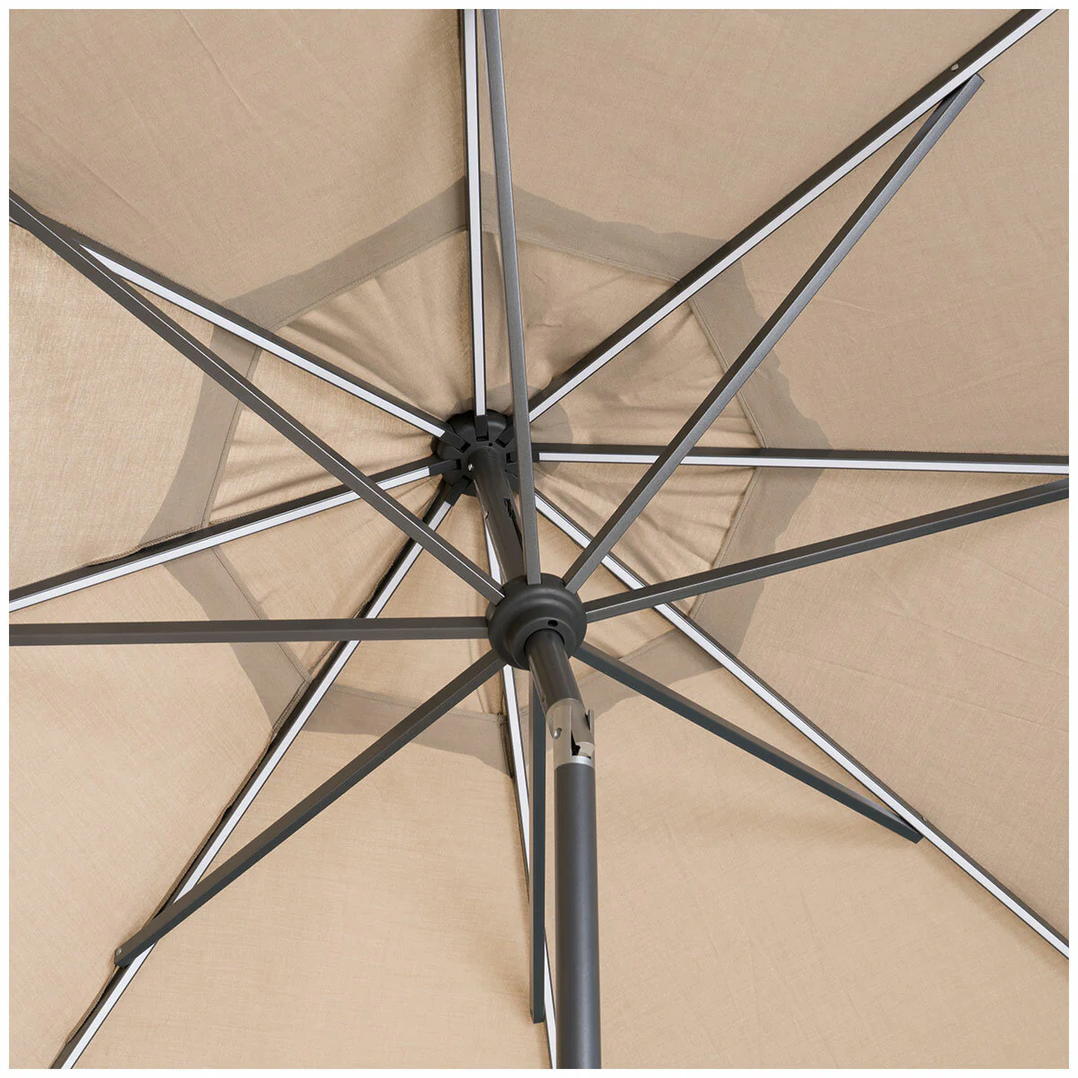 SunVilla Tan LED Market Umbrella 3m Aluminium Rechargeable - Image 8