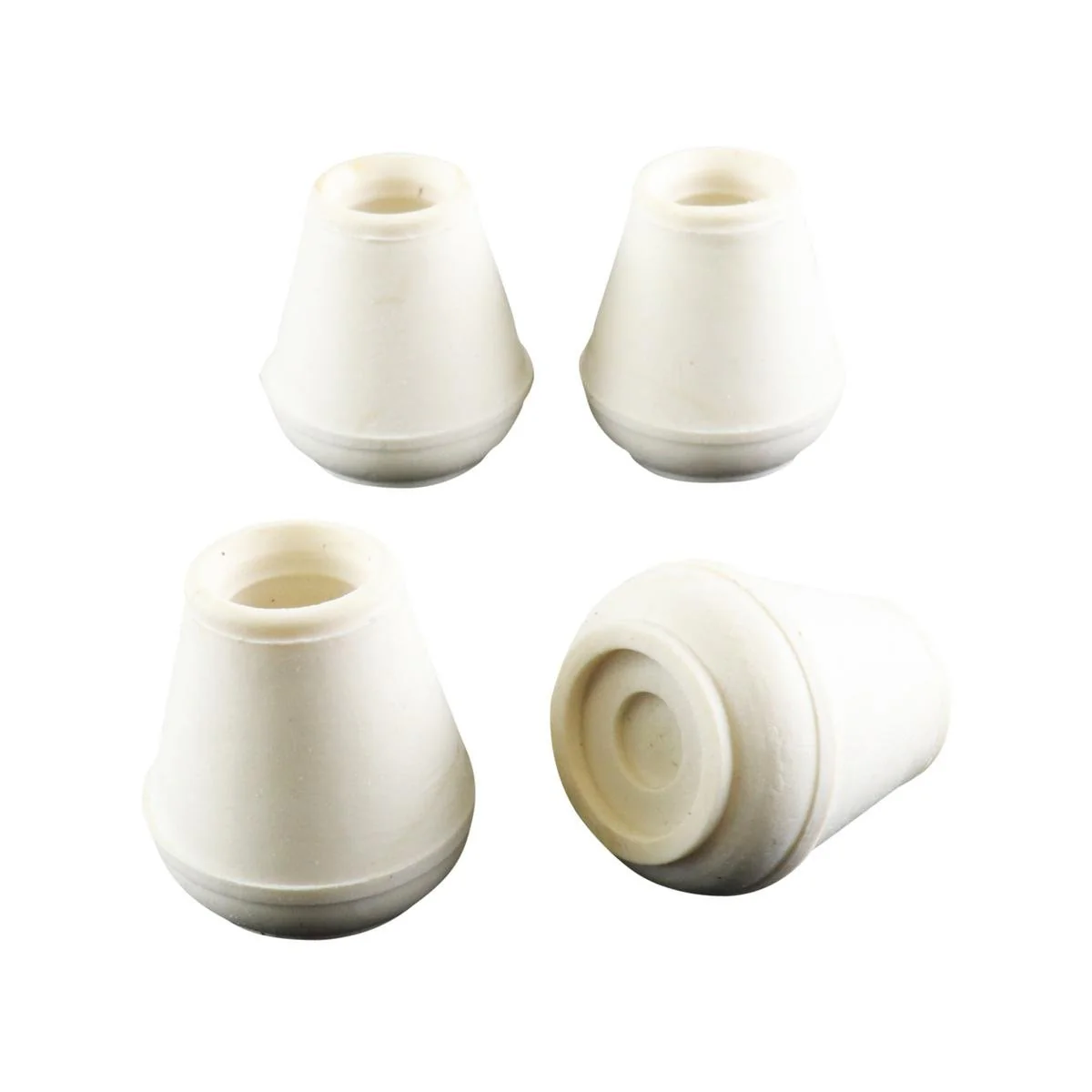Surface Gard 10mm White Round Rubber Chair Tips 4 Pack - Floor Protection