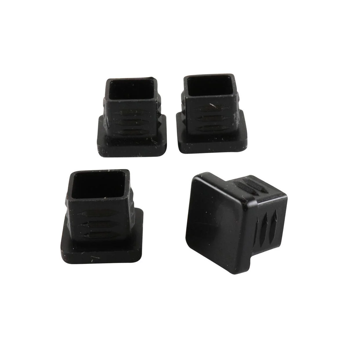 Surface Gard 16mm Black Square Plastic Chair Tips 4 Pack - Floor Protection
