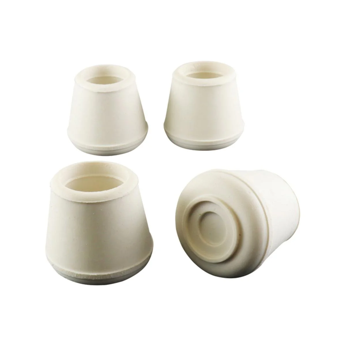 Surface Gard 19mm White Round Rubber Chair Tips 4 Pack - Floor Protectors