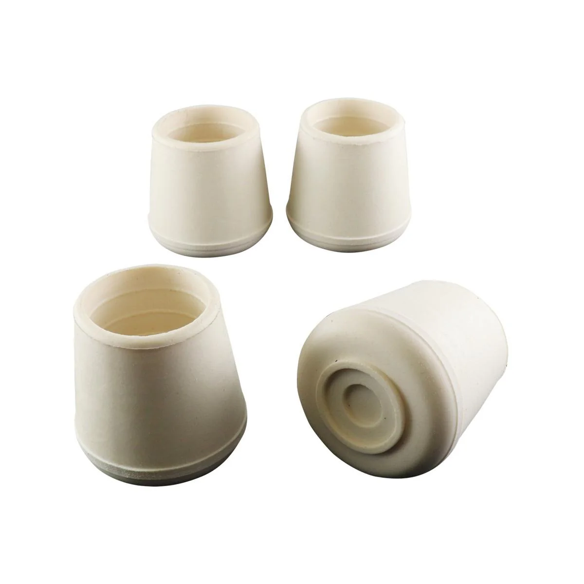 Surface Gard 29mm White Round Rubber Chair Tips 4 Pack - Floor Protection