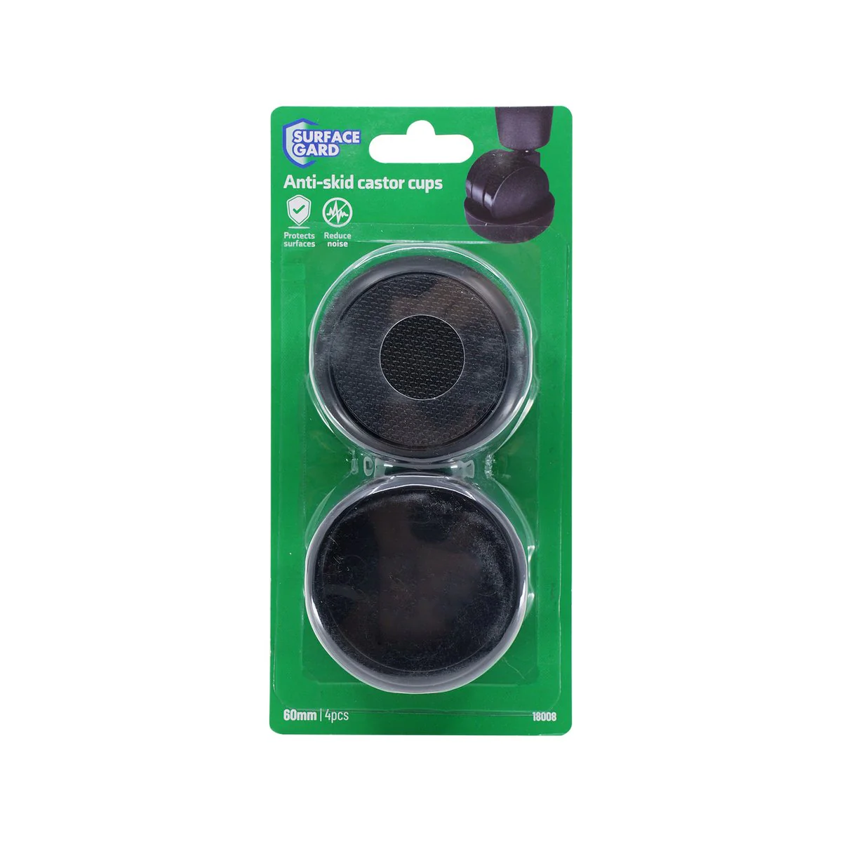 Surface Gard 60mm Black Non Slip Castor Cup - 4 Piece - Floor Protection - Image 5