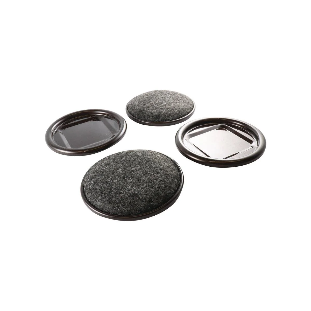 Surface Gard 60mm Brown Round Carpet Base Castor Cup 4 Pack