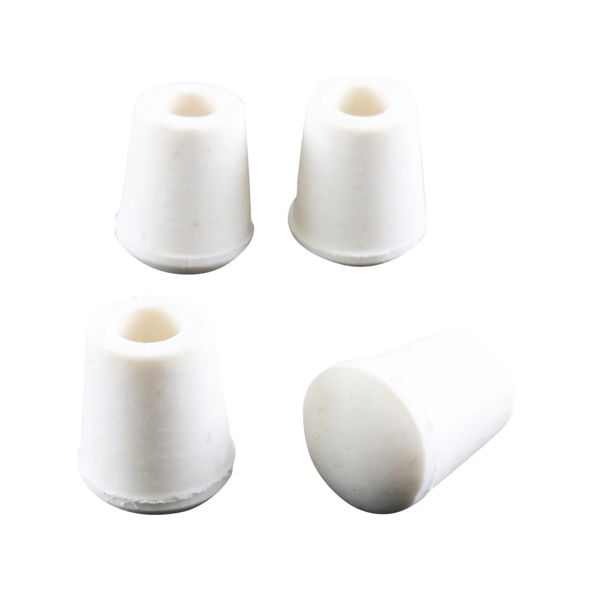 Surface Gard 6mm White Round Rubber Chair Tips 4 Pack - Floor Protection