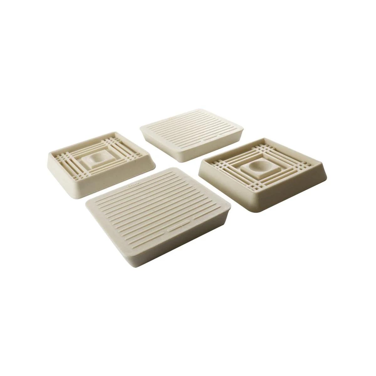 Surface Gard Almond Square Rubber Base Castor Cup 4 Pack - 51mm