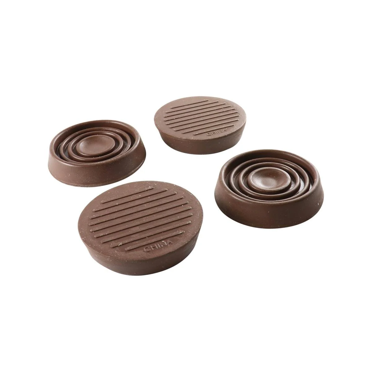 Surface Gard Castor Cups - 37mm - Brown Rubber - 4 Pack - Floor Protection