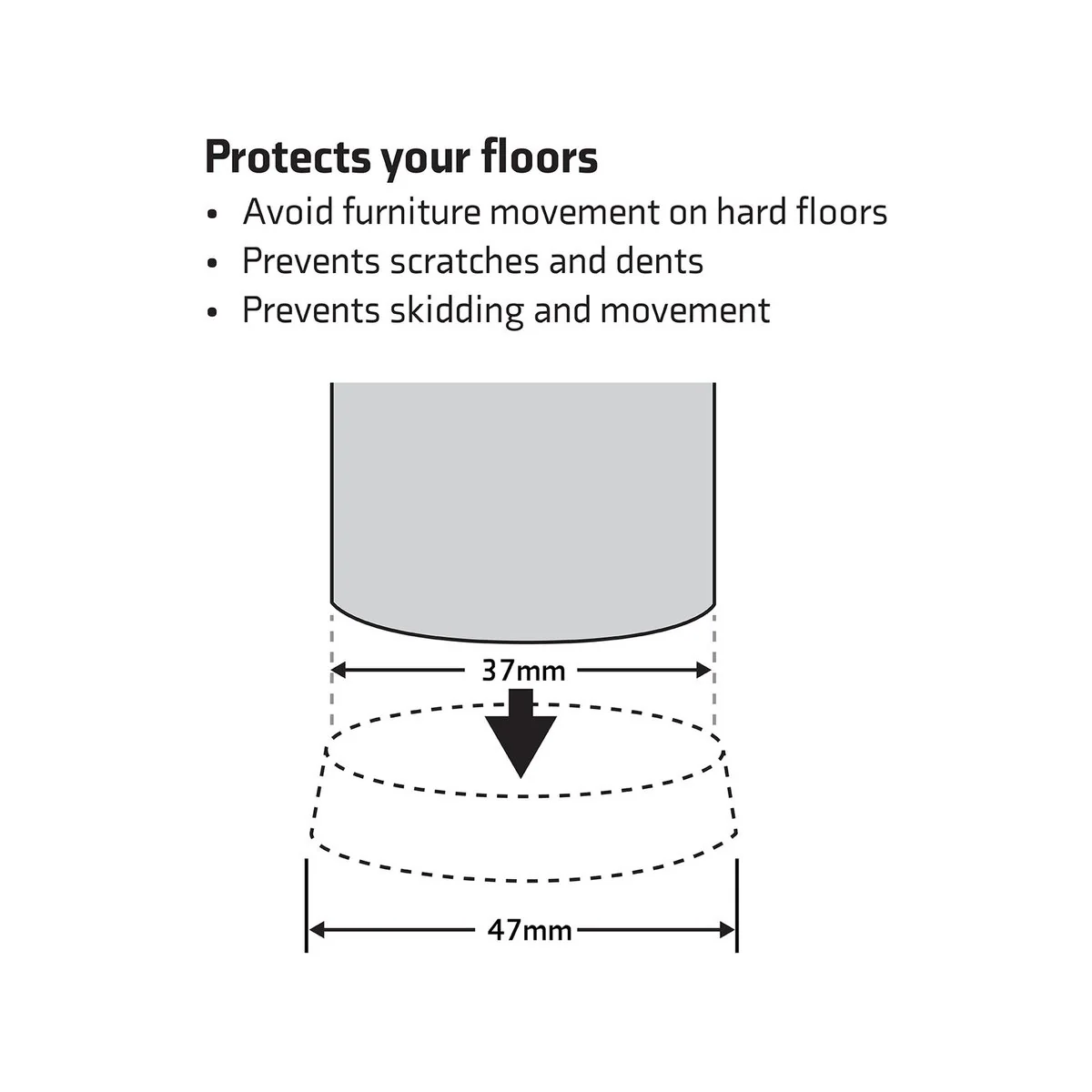 Surface Gard Castor Cups - 37mm - Brown Rubber - 4 Pack - Floor Protection - Image 5