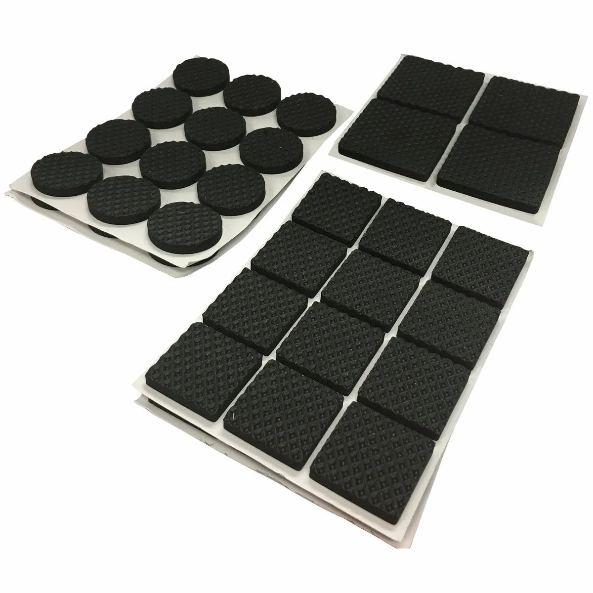 Surface Gard EVA Pads - Assorted Sizes - Black - Self Adhesive - 56 Pack