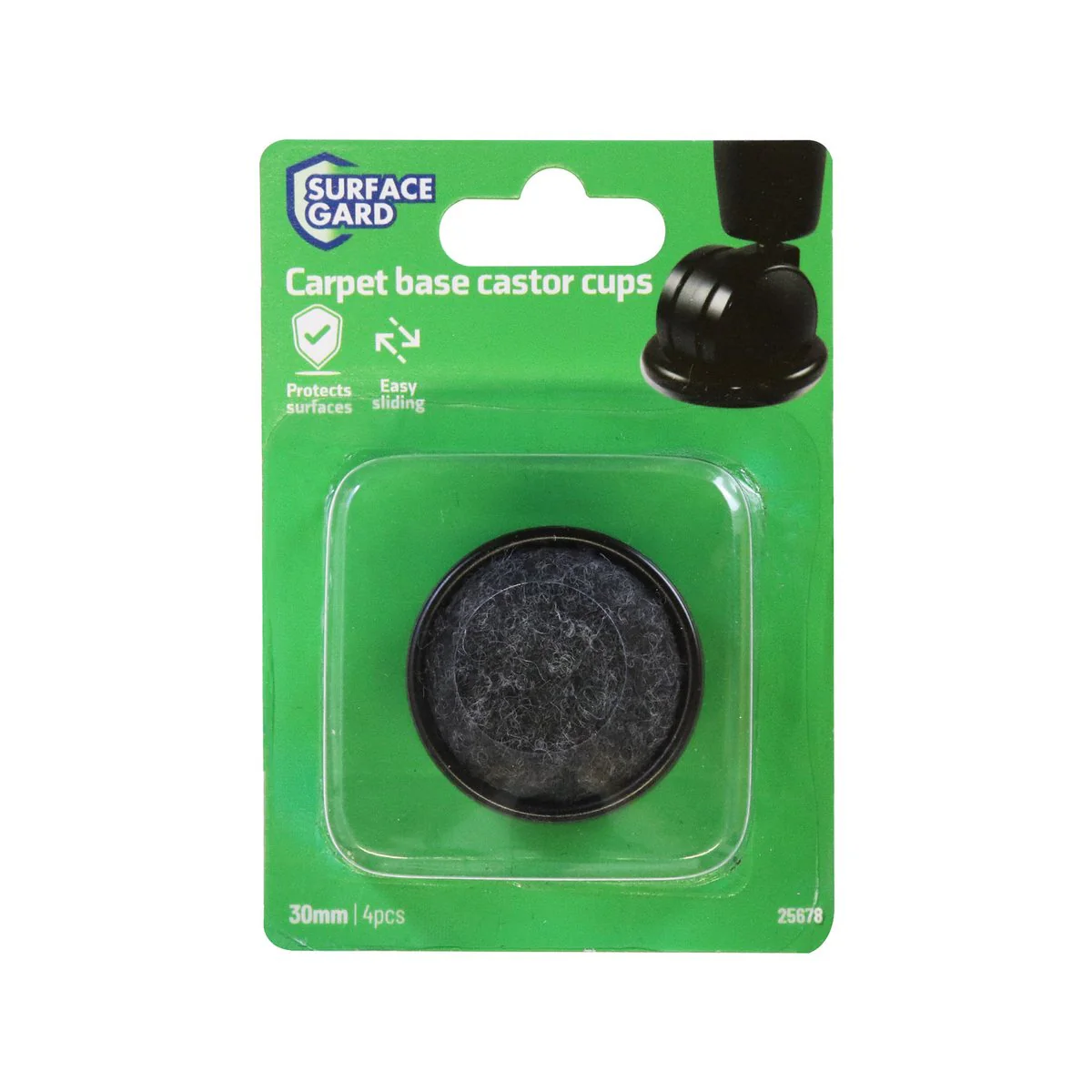 Surface Gard Round Castor Cup 30mm Brown 4 Pack - Protects Floors - Image 3