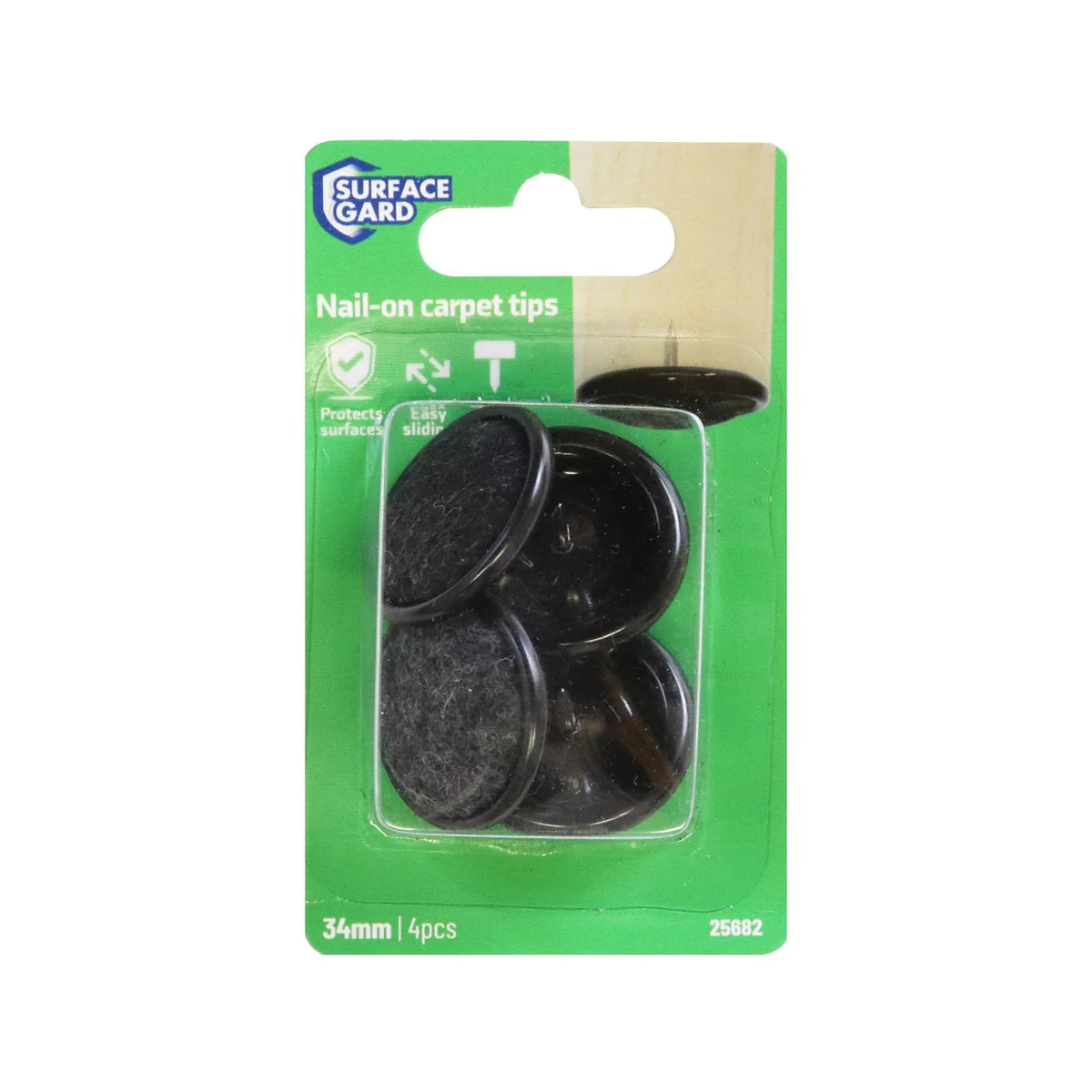 Surface Gard Round Castor Cup 4 Pack - Brown - 34mm - Image 3