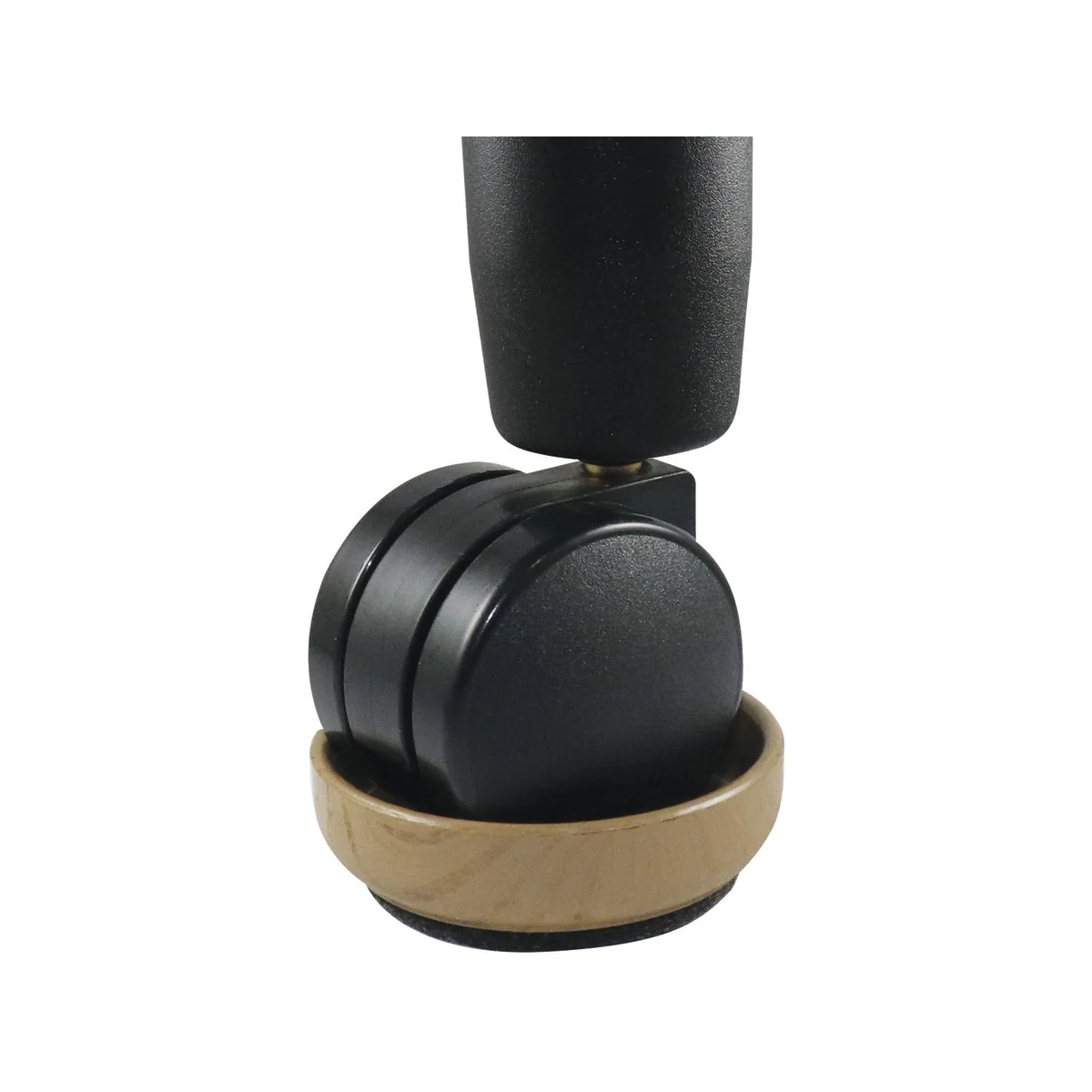 Surface Gard Round Felt Base Castor Cup 4 Pack - Dark Wood Effect - 66mm - Image 2