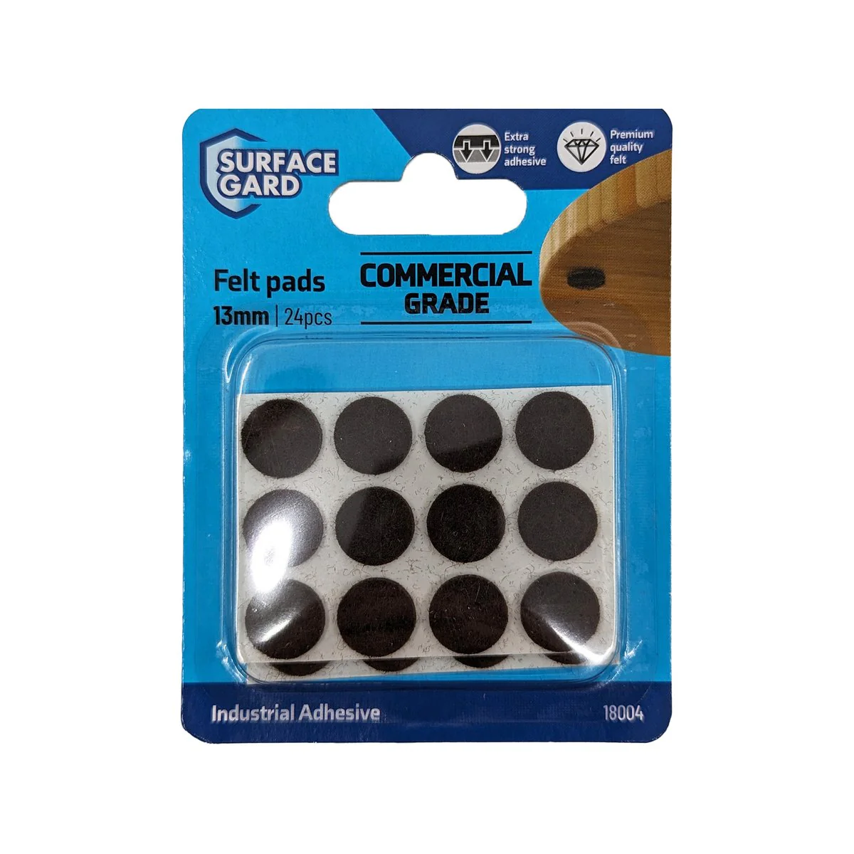 Surface Gard Round Felt Floor Protection 13mm Brown 24 Pack - Noise Reduction - Image 5
