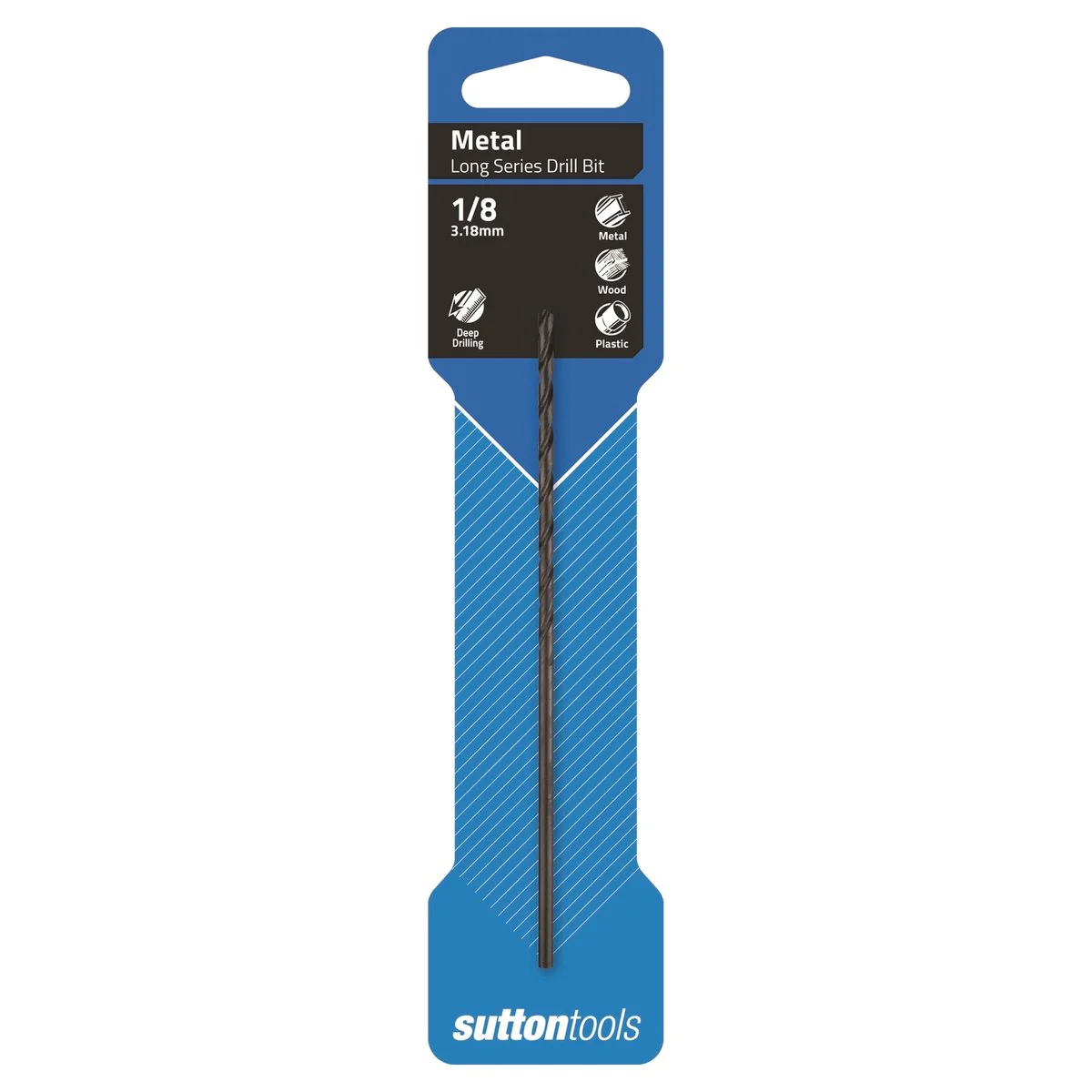 Sutton Tools 1/8 Long Series Jobber Drill Bit M2 HSS Blue Finish