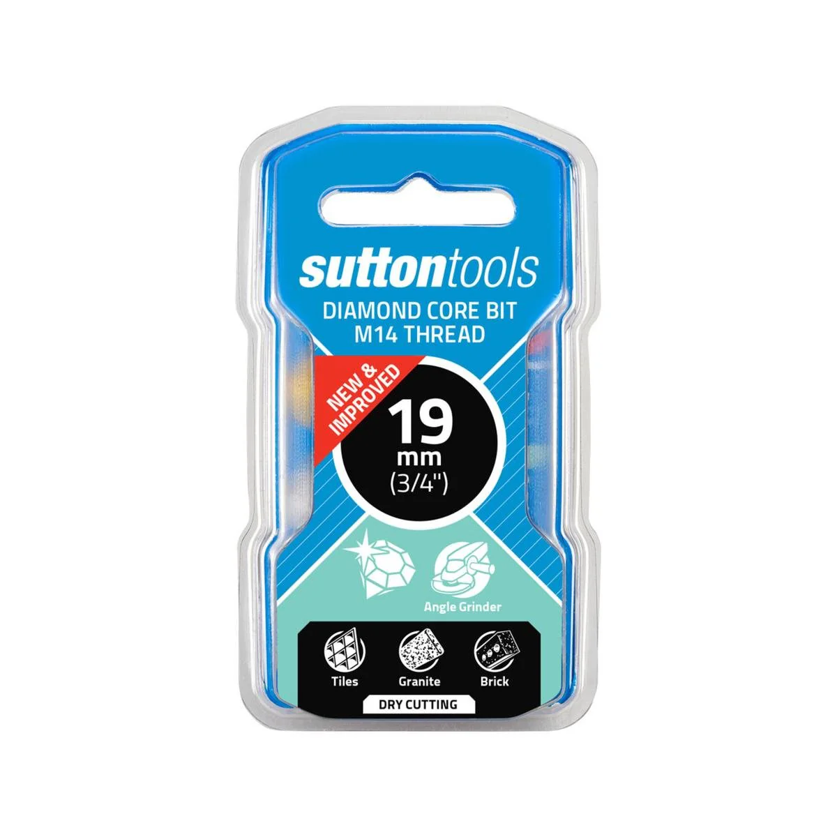 Sutton Tools 19mm M14 Diamond Core Bit - Steel - 35mm Cutting Depth