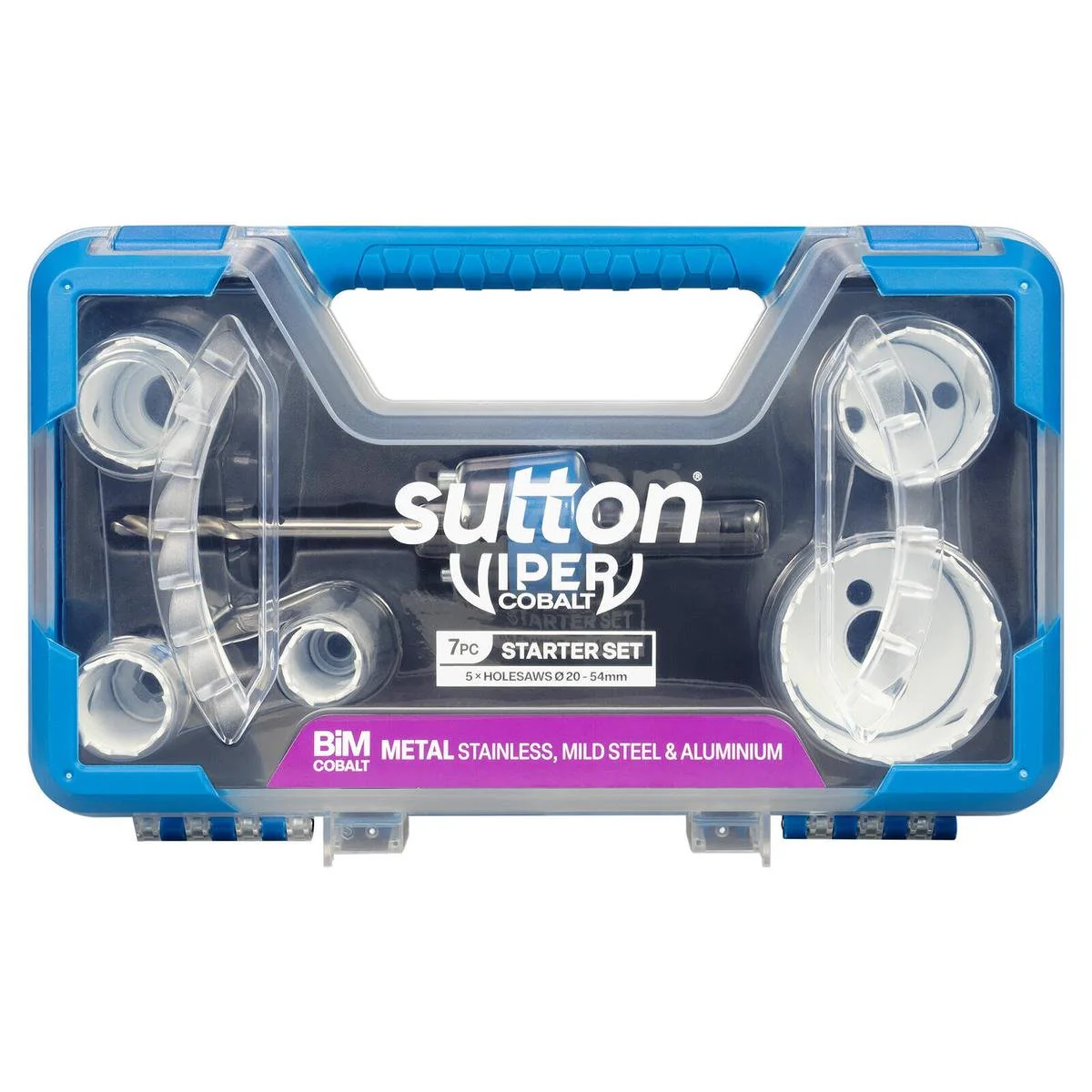 Sutton Tools 20 Bi Metal Viper Cobalt Holesaw Set - 7 Piece - 54mm - Durable Precision