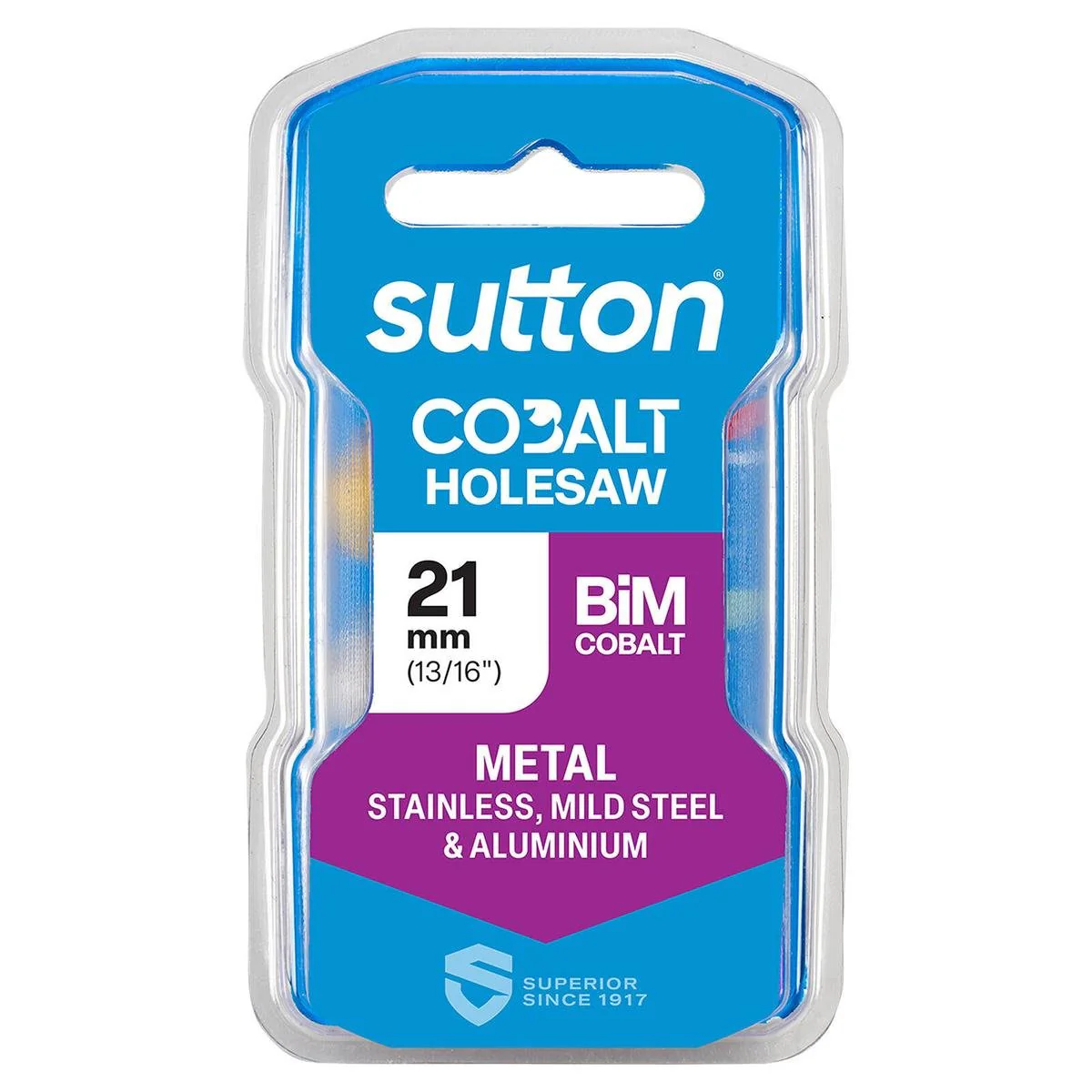 Sutton Tools 21mm Viper Cobalt Bi Metal Holesaw - 32mm Cutting Depth - Durable