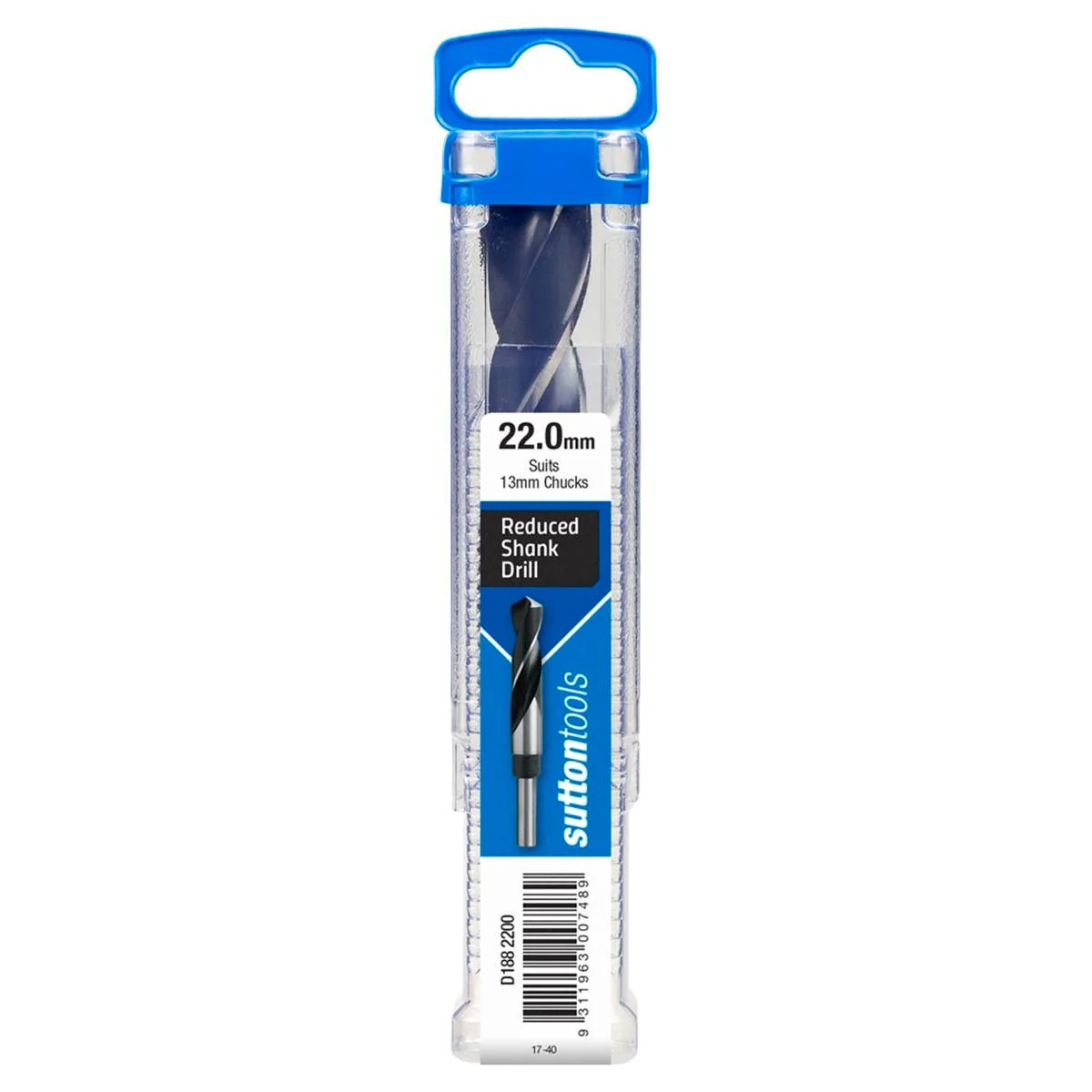 Sutton Tools 22mm Reduced Shank Jobber Drill Bit - 12.5mm Shank - 6" Length
