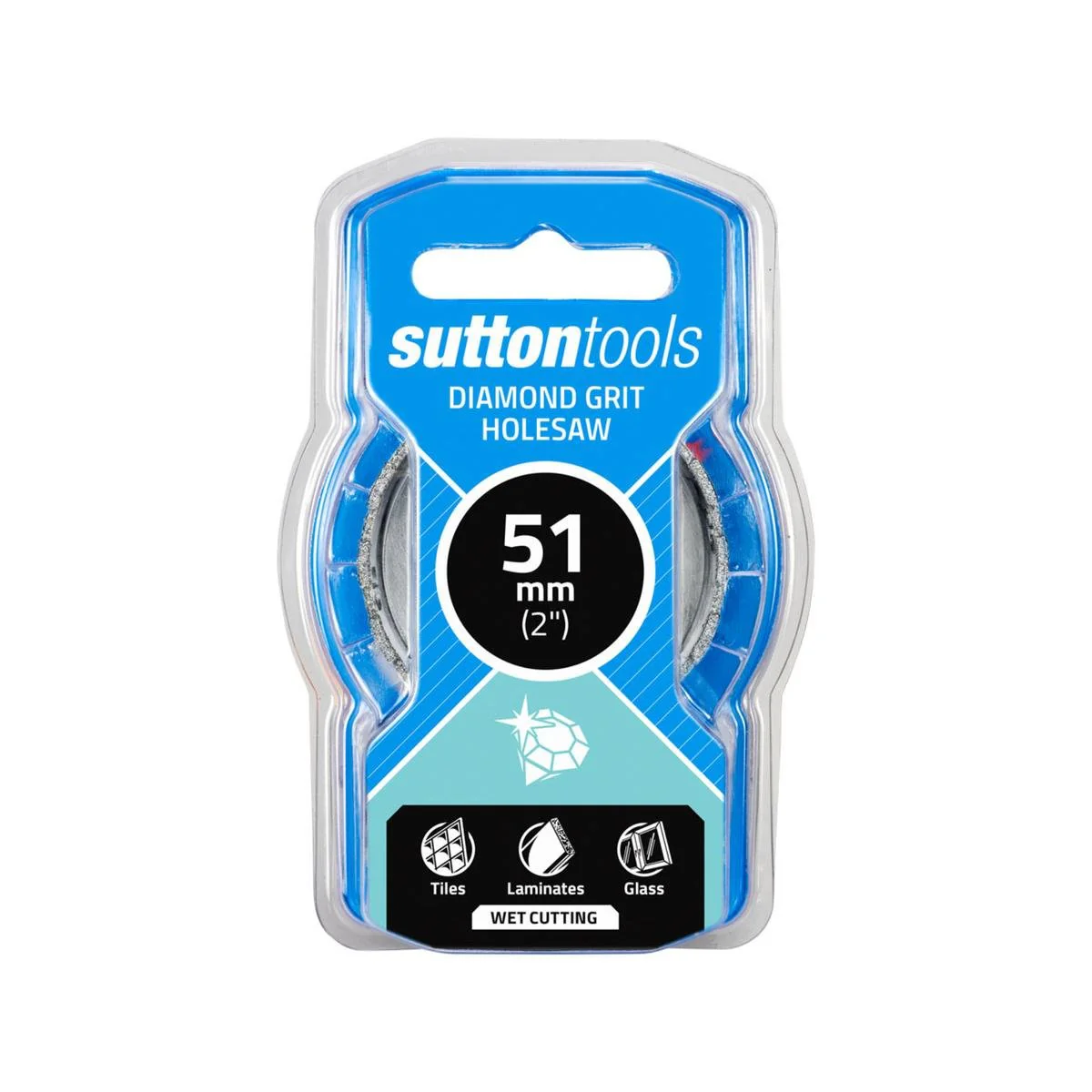 Sutton Tools 51mm Diamond Grit Holesaw - Steel - Long Life - Heat Dissipation