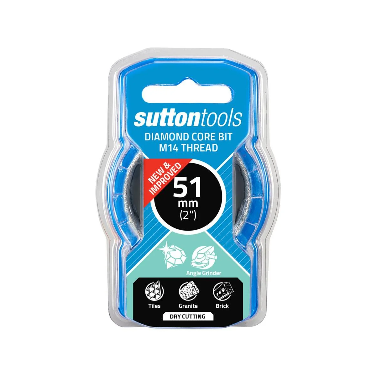 Sutton Tools 51mm M14 Diamond Core Bit - Steel - 35mm Depth - Durable
