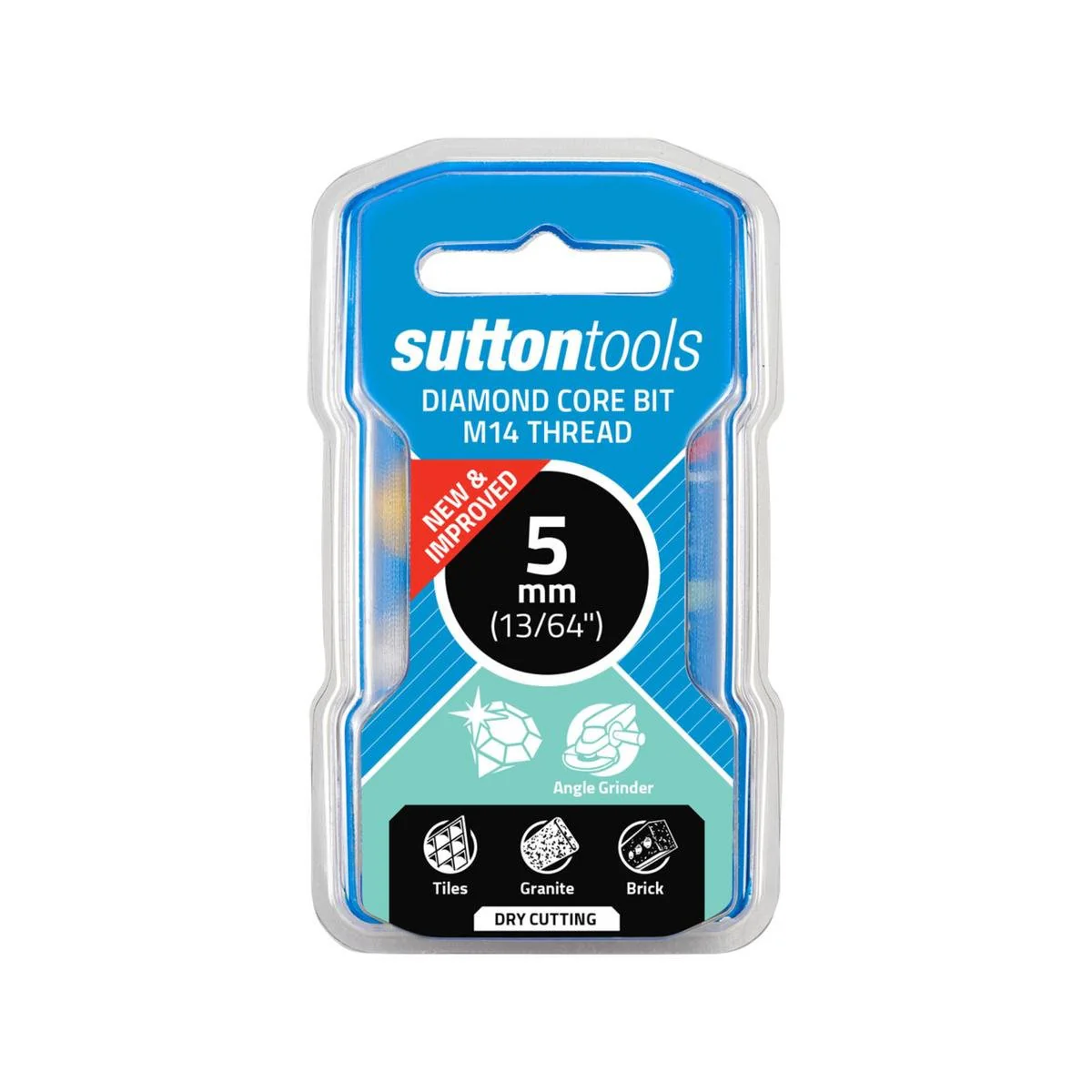 Sutton Tools 5mm M14 Diamond Core Bit - 35mm Cutting Depth - Steel