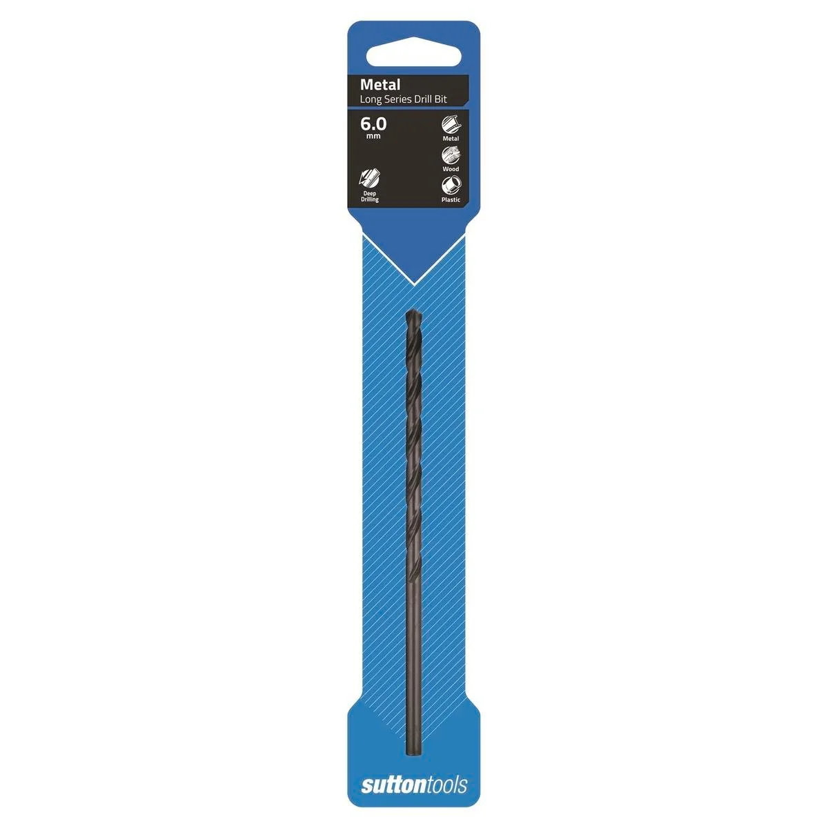 Sutton Tools 6.0mm Long Series Jobber Drill Bit M2 HSS Blue Finish