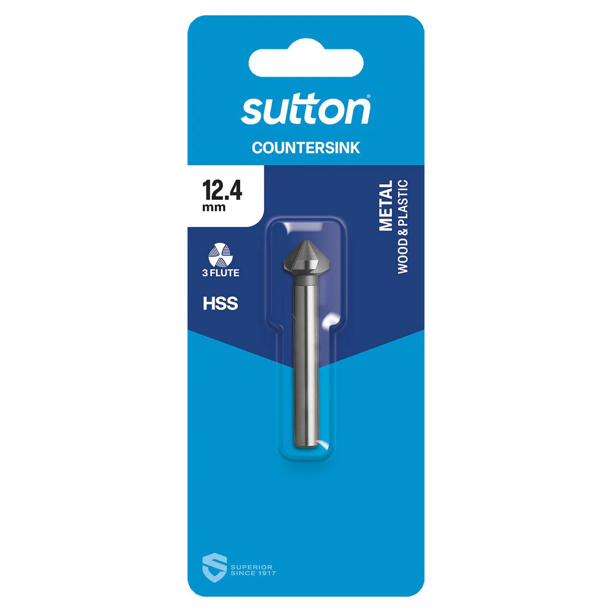 Sutton Tools Countersink Bit - 12.4mm - HSS - Three Flute