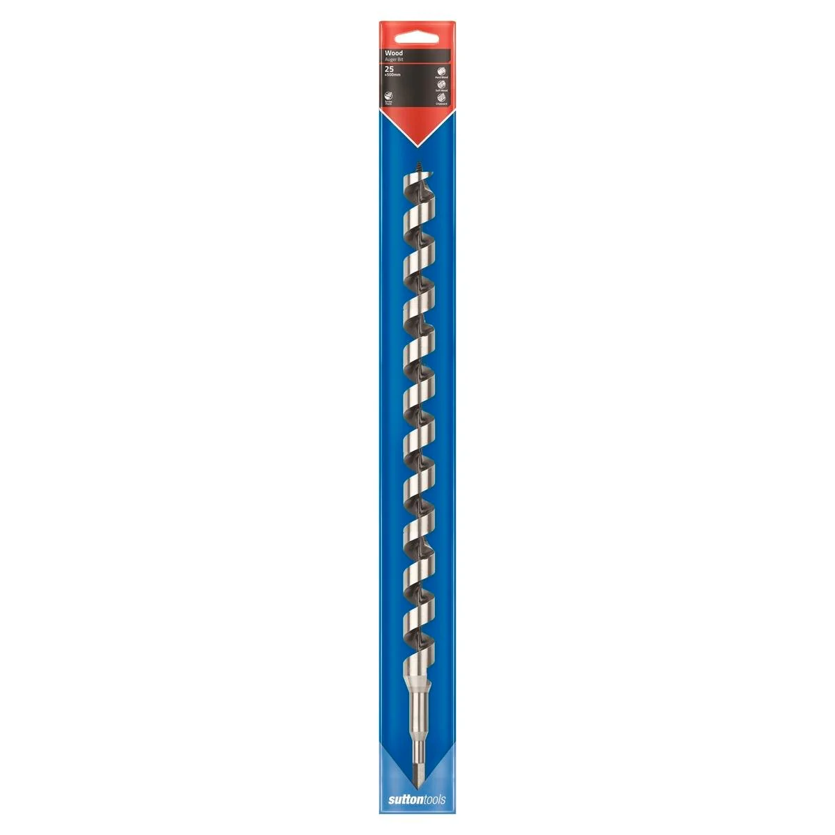 Sutton Tools Long Auger Bit 500 x 25mm Steel Fast Drilling
