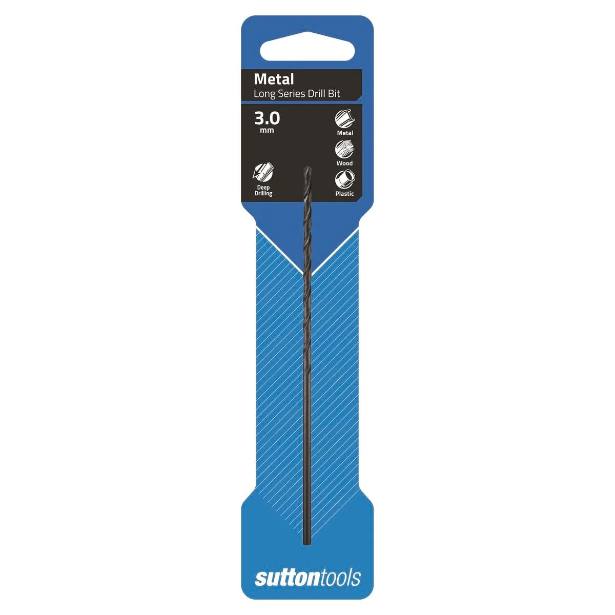Sutton Tools Long Series Jobber Drill Bit - 3.0mm - M2 HSS - Deep Drilling