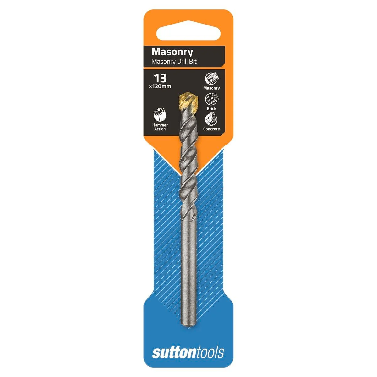 Sutton Tools Masonry Drill Bit - 13mm x 120mm - Carbide Tip - Aggressive Drilling
