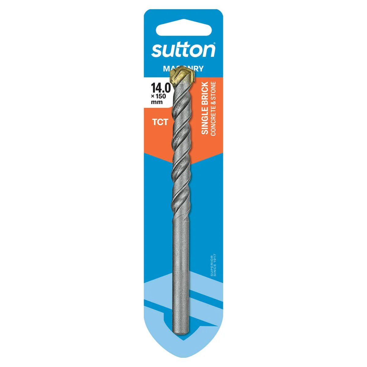 Sutton Tools Masonry Drill Bit - 14 x 150mm - Carbide Tip - Aggressive Drilling