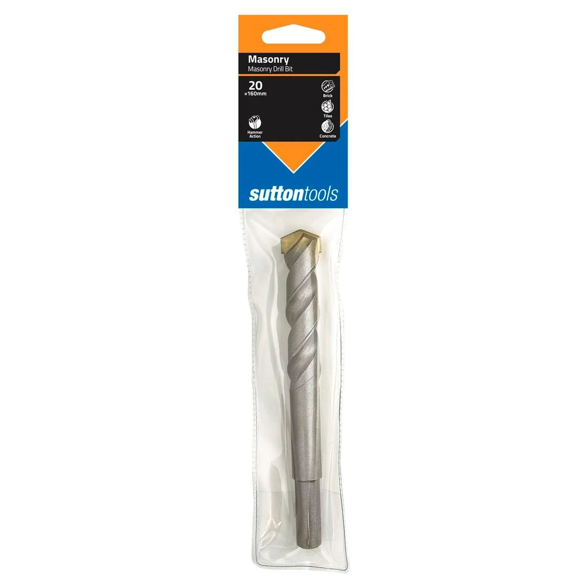 Sutton Tools Masonry Drill Bit - 20 x 160mm - Carbide Tip - Aggressive Drilling