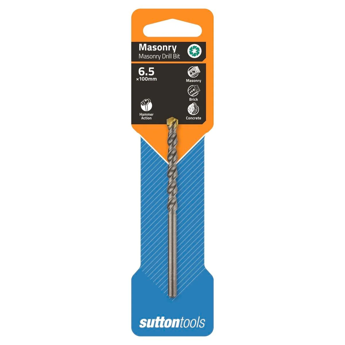 Sutton Tools Masonry Drill Bit - 6.5 x 100mm - Carbide Tip - Aggressive Drilling